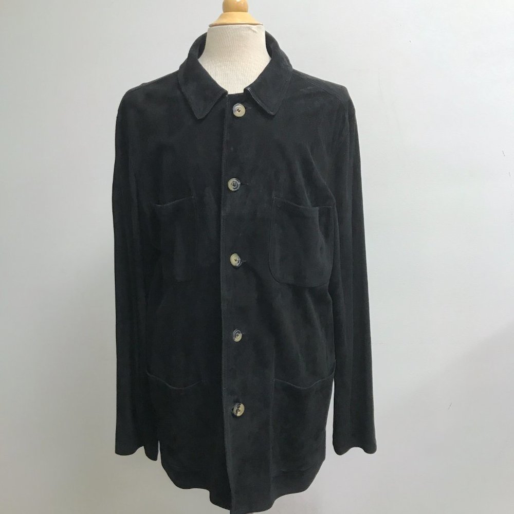 MAXFIELD PARRISH by NIGEL PRESTON BLACK SUEDE Shirt jacket XL Vintage England
